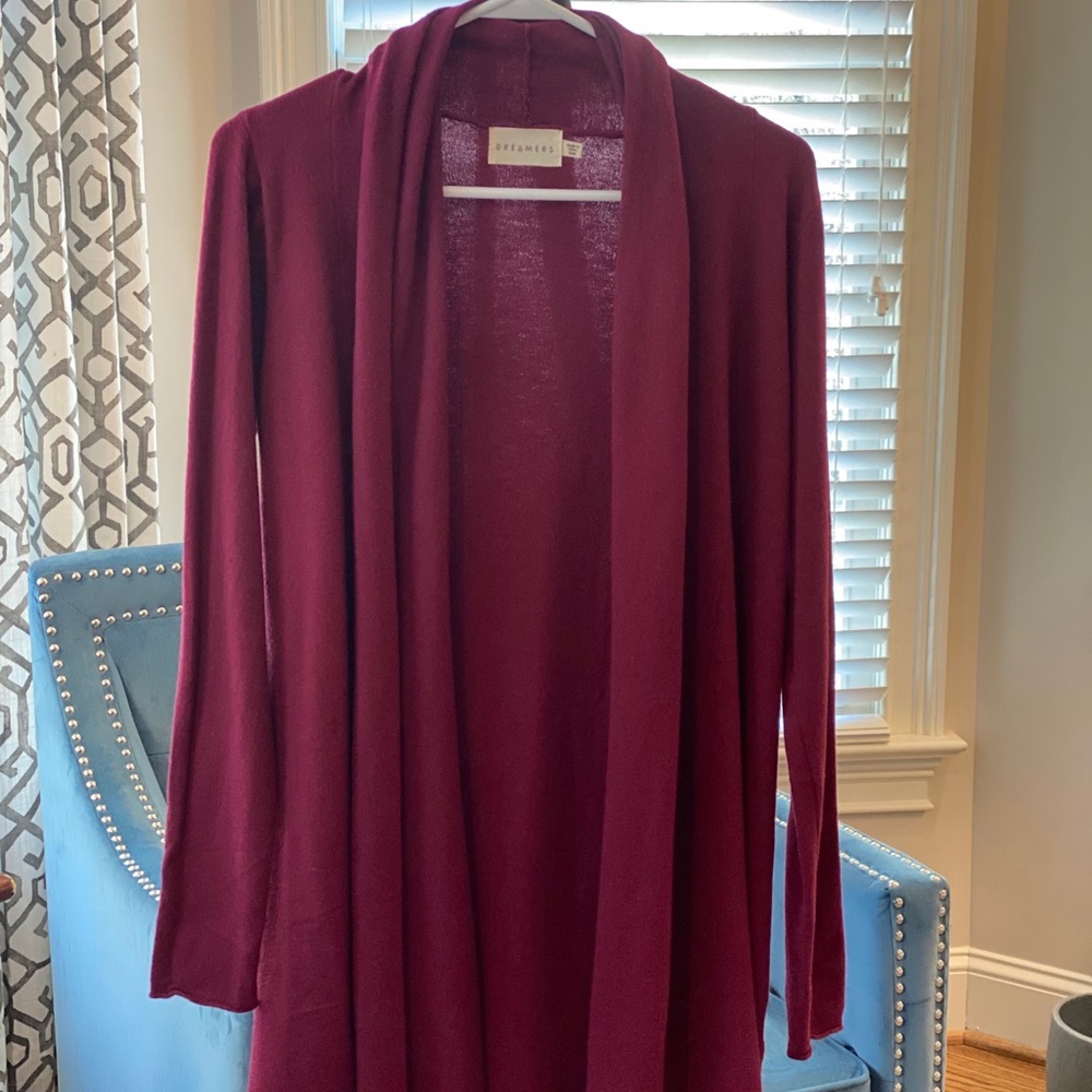 Dreamers burgundy cardigan